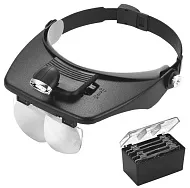 Лупа Kromatech налобная 1,2/1,8/2,5/3,5x, с подсветкой (2 LED) MG81001-A